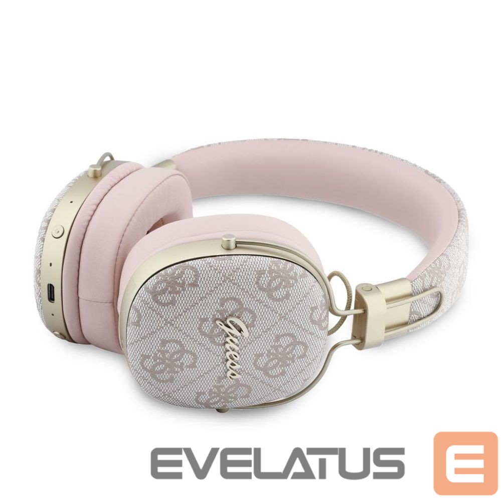 Беспроводные наушники Guess 4G Metal Script Logo ENC Wireless Headphone Pink