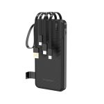 Внешний аккумулятор Wozinsky  W11-B 10000mAh 10W Powerbank with Built-in Cables and Flashlight Black