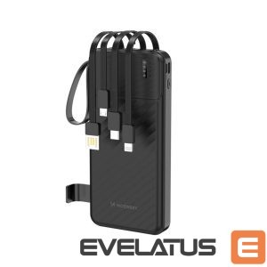 Внешний аккумулятор Wozinsky  W11-B 10000mAh 10W Powerbank with Built-in Cables and Flashlight Black