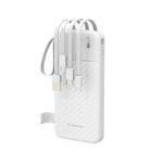 Внешний аккумулятор Wozinsky  W11-W 10000mAh 10W Powerbank with Built-in Cables and Flashlight White