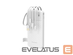 Внешний аккумулятор Wozinsky  W11-W 10000mAh 10W Powerbank with Built-in Cables and Flashlight White