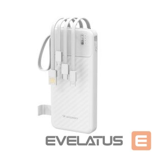 Внешний аккумулятор Wozinsky  W11-W 10000mAh 10W Powerbank with Built-in Cables and Flashlight White