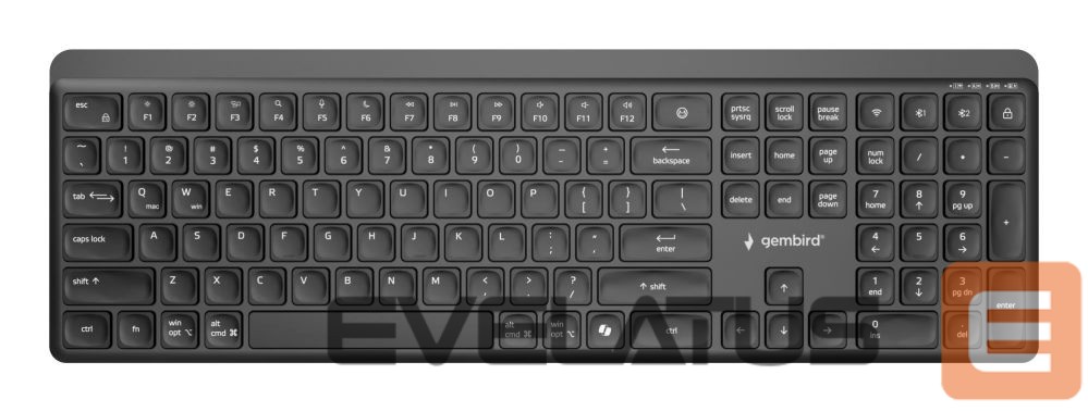 Компьютерная клавиатура Gembird KEYBOARD WRL SLIM 2.4G+BT US/KB-WPS-03