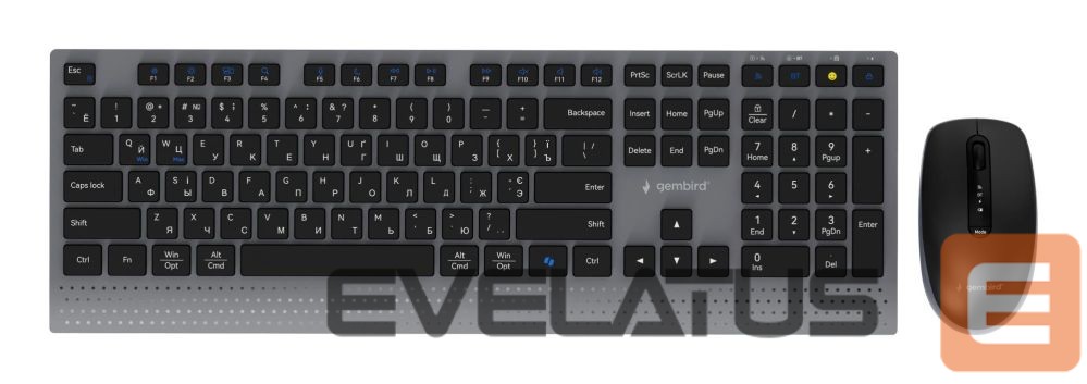 Компьютерная клавиатура Gembird KEYBOARD +MOUSE WRL CYRILLIC/BK KBS-WPS-02-CYRL