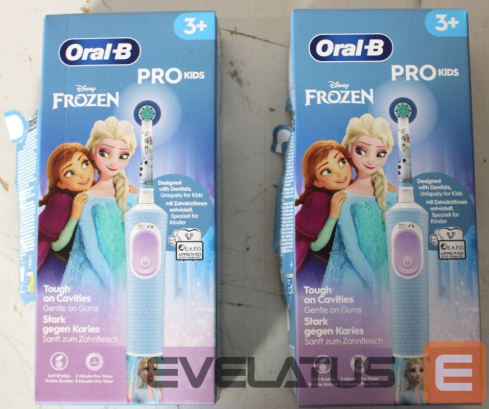 Зубная щётка Oral-B SALE OUT. Vitality PRO Kids Frozen Electric Toothbrush, Blue | Electric Toothbrush | Vitality PRO Kids Frozen | Warranty 24 month(s) | Rechargeable | For kids | Number of brush heads included 1 | Number of teeth brushing modes 2 | Blue | DAMAGED PACKAGING
