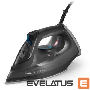 Утюг Philips  Steam iron | DST3041/80 3000 series | Steam Iron | 2600 W | Continuous steam 40 g/min | Water tank capacity 300 ml | Black | Steam boost performance 200 g/min 